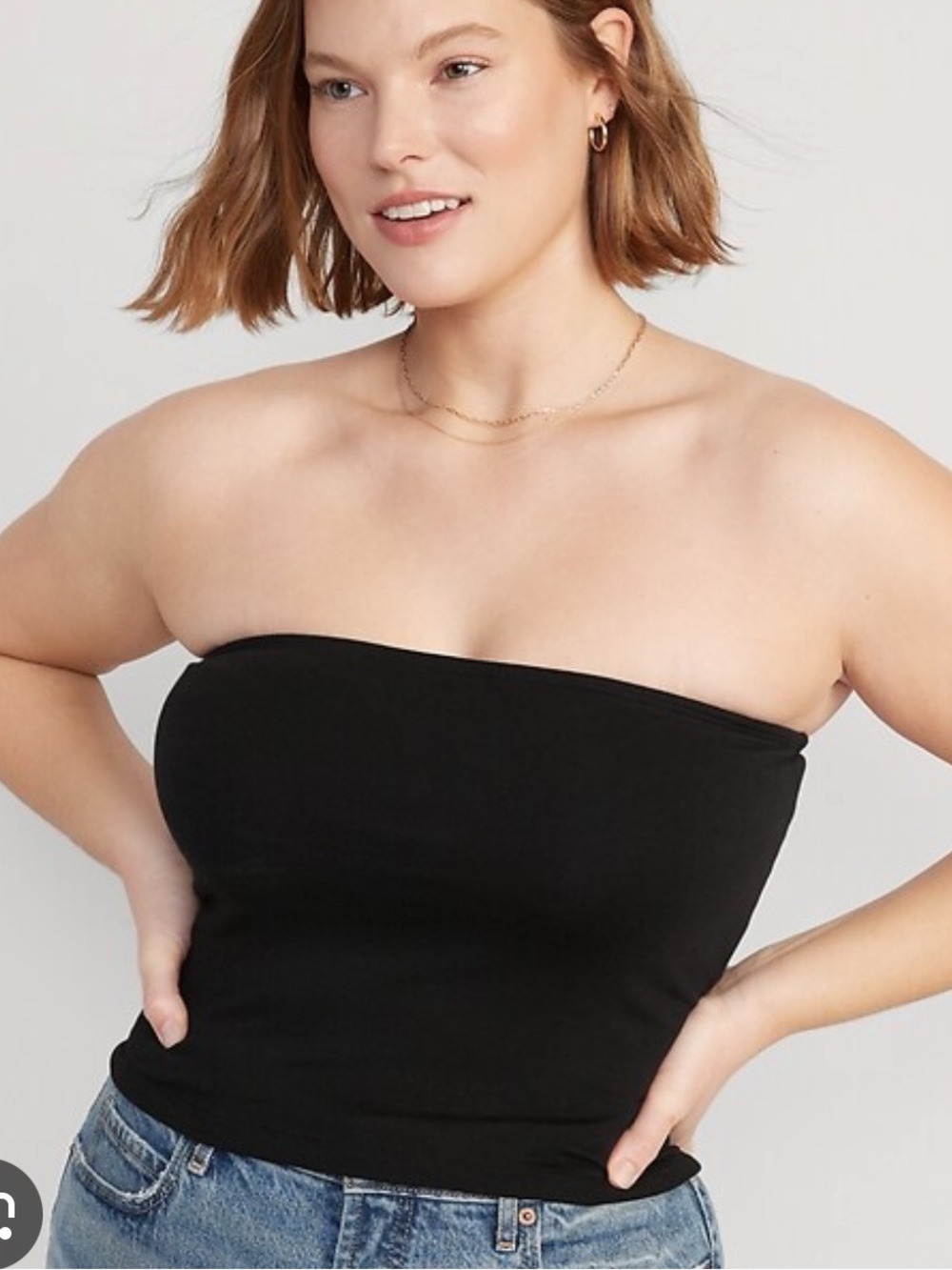 Old Navy Black Strapless Crop Tube Top